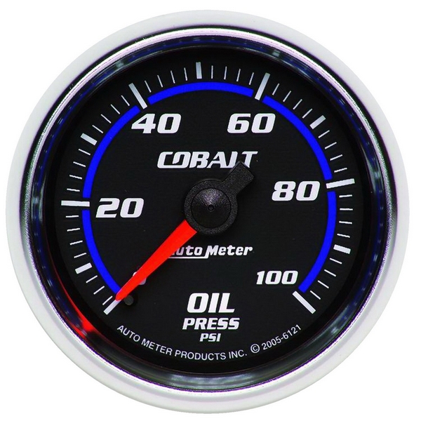 2-1/16" OIL PRESSURE, 0-100 PSI, COBALT